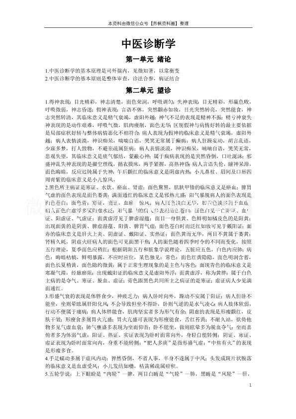 中医诊断学